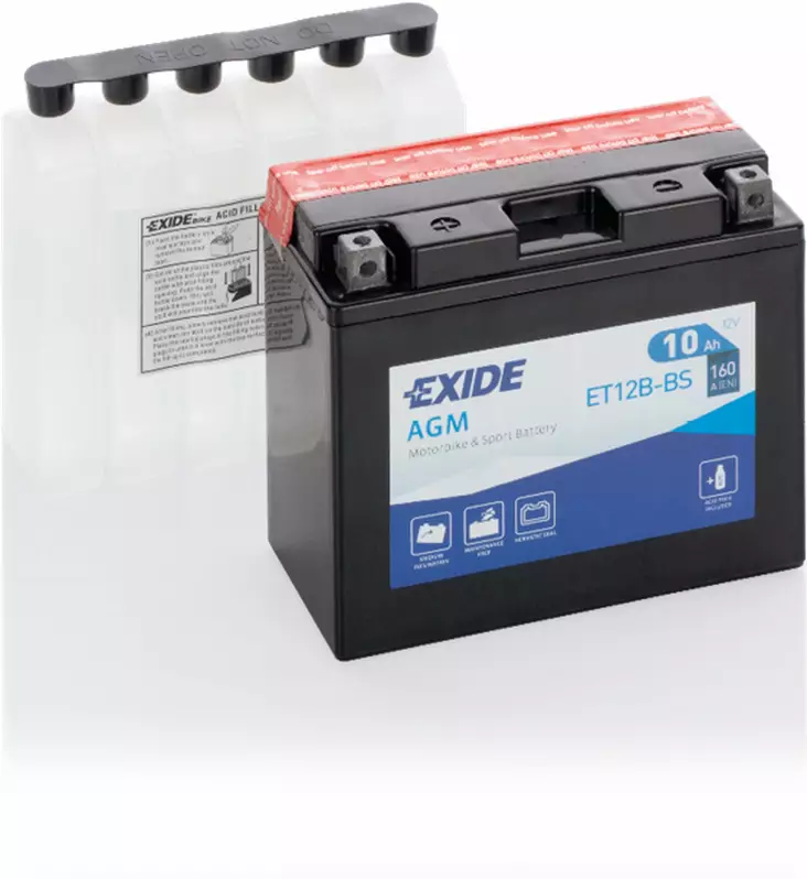 Exide akku ET12B-BS sis.happopatruunan - Motorsport varaosat ja tarvikkeet - D548166 - 1