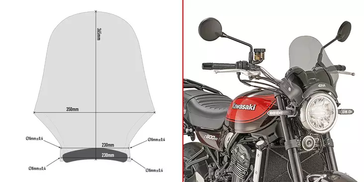 Givi Universal screen, smoked 36,5 x 35 cm - Moottoripyörän katteet ja tuulenohjaimet - D120946 - 1
