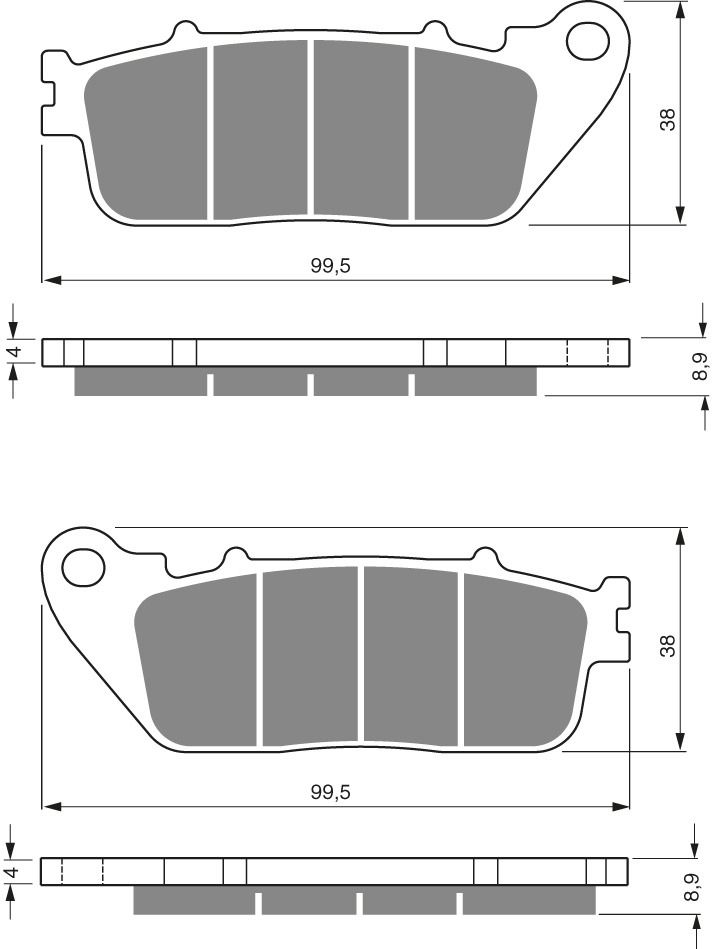 GOLDFREN Jarrupalat 277 Ceramic Carbon S3 - Moottoripyörän jarrupalat - D228046 - 1