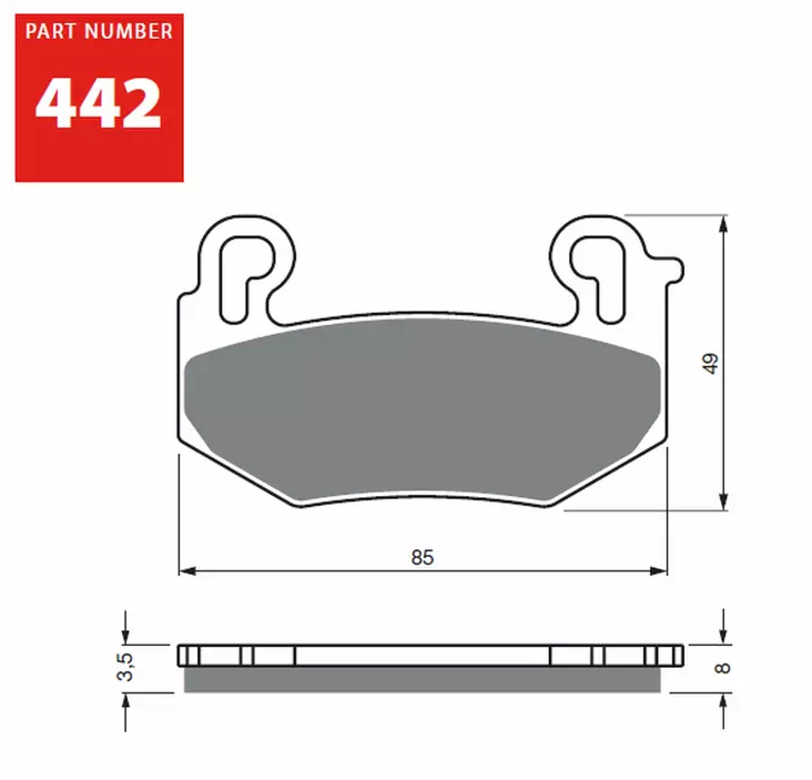 GOLDFREN Jarrupalat 442 Ceramic Carbon S33 - Moottoripyörän jarrupalat - D530336 - 1
