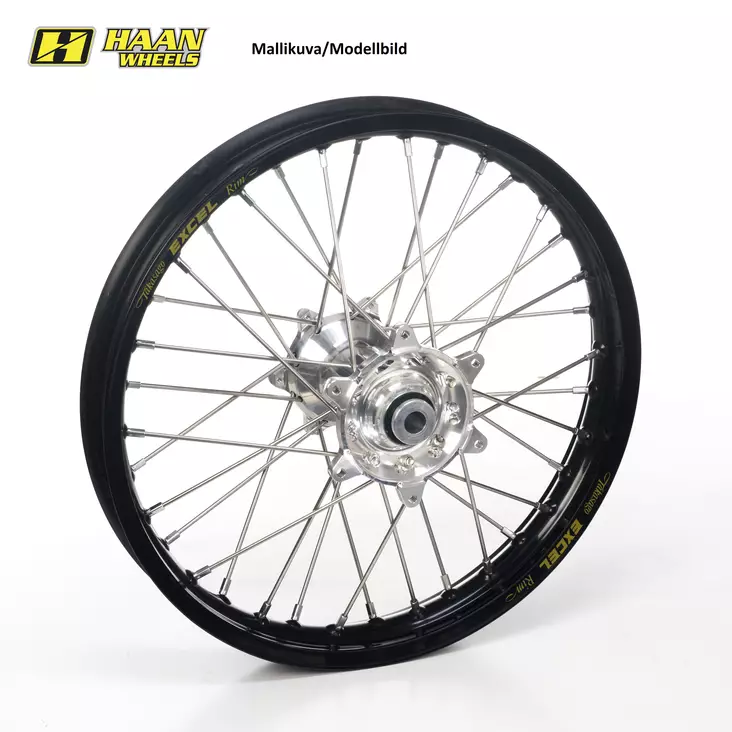 Haan wheel SX&SXF 03-14 /EXC MODELS 03-15 17-3,50 BLACK RIM/SILVER HUB - Moottoripyörän vanteet - D404496 - 1
