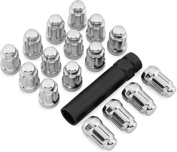 ITP Pyöränmutterisarja 12 x 1.25mm 60° kartio kromi sis.avain 16 kpl - Mönkijän pyörän mutterit ja kapselit - D228616 - 1