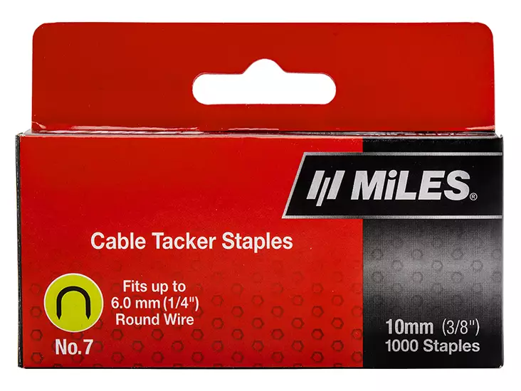 Kaapeliniitti no.7 10mm 1000kpl miles - Niitit ja sinkilät - LX12766 - 1
