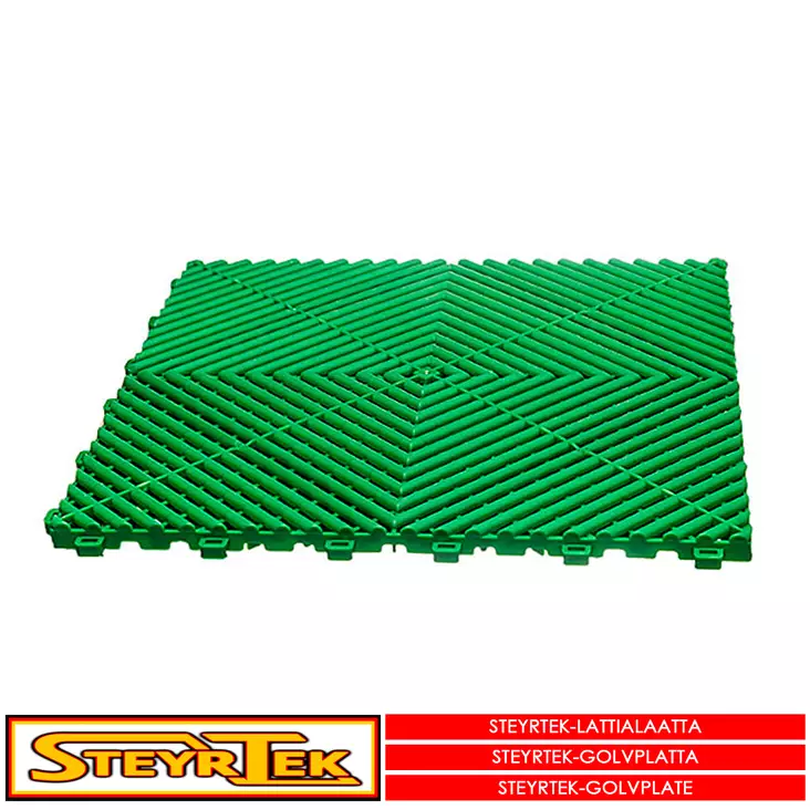 Lattialaatta, leaf green 40x40cm 4 kpl - Lattialaatat halliin / talliin - 499-66686 - 1