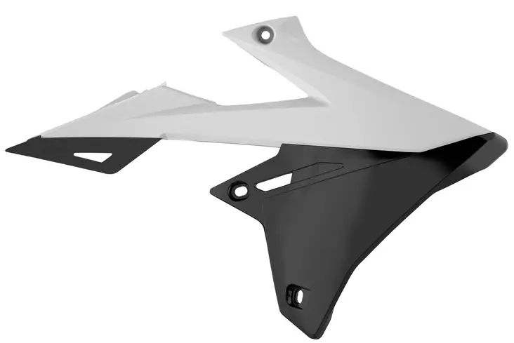 Polisport radiator scoops RMZ450(18-)/RMZ250(19-) white/black (5) - Motorsport varaosat ja tarvikkeet - D345686 - 1