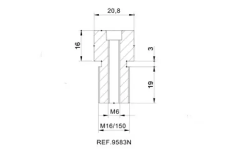 Puig Adapter Rear Mirror Hi-Tech Iv Modelos Yamaha - Moottoripyörän peilin kiinnikkeet - D302776 - 1