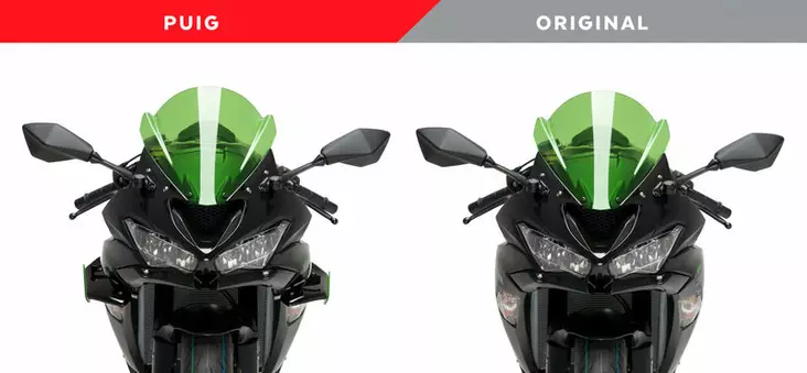 Puig Downforce Spoilers Forkawasaki Zx-6R 18' C/Black - Moottoripyörän katteet ja tuulenohjaimet - D337066 - 1