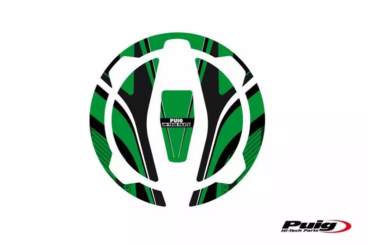 Puig Fuel Cap Cover Mod. Radikal Kawasaki C/Green - Mallikohatiset tarrasarjat - D302416 - 1