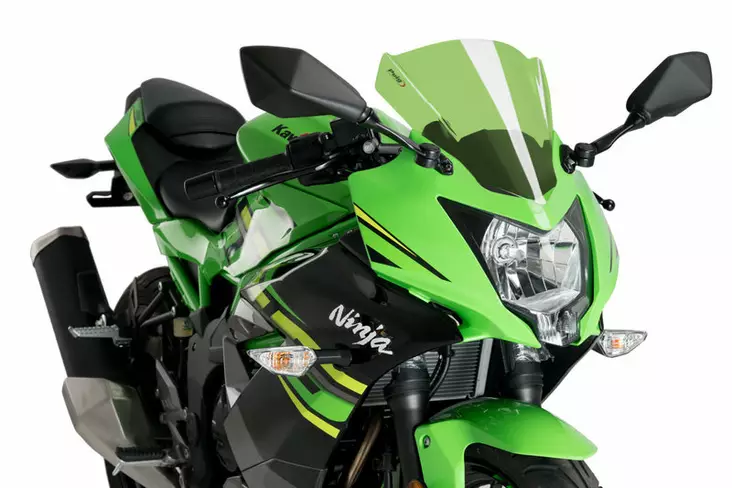 Puig Racing Screen Kawasaki Ninja 125 19' C/Green - Moottoripyörän katteet ja tuulenohjaimet - D337696 - 1