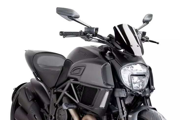 Puig Screen New Gen. Sport Ducati Diavel 14-18' C/Black - Moottoripyörän katteet ja tuulenohjaimet - D300946 - 1