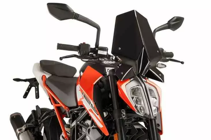 Puig Winds. New Generation Ktm 125/390 Duke 17-23' C/Black - Moottoripyörän katteet ja tuulenohjaimet - D302666 - 1