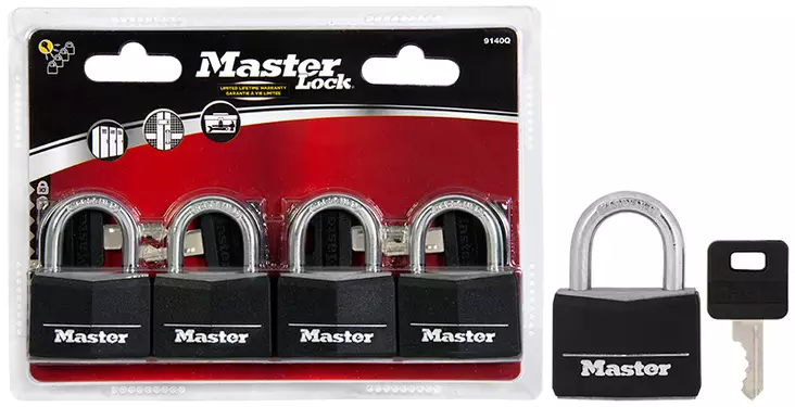 Riippulukko 40mm 21mm 4-pack vinyyli - Levyjarrulukot ja riippulukot - LX6296 - 1