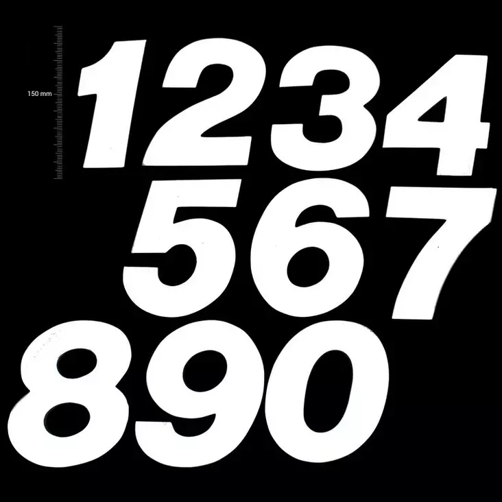 TMV MX Digits 150mm White '0' (3pcs) - Numeropohjat ja kilpanumerot - D450016 - 1