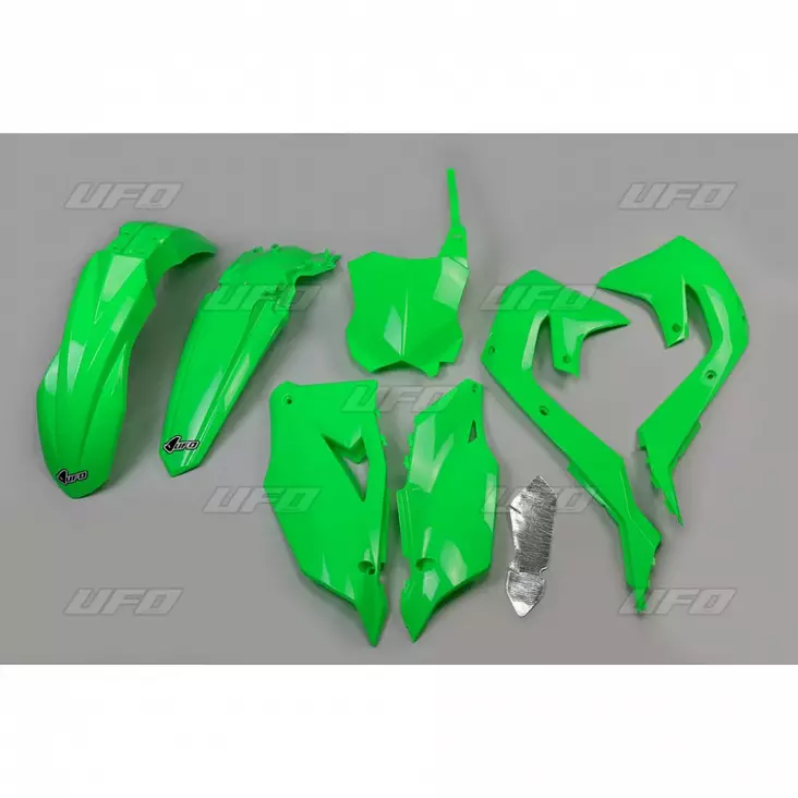UFO Plastic kit Green FluoKX250F 21-24 KX450F 19-23 - Offroad muovisarjat - D275726 - 1