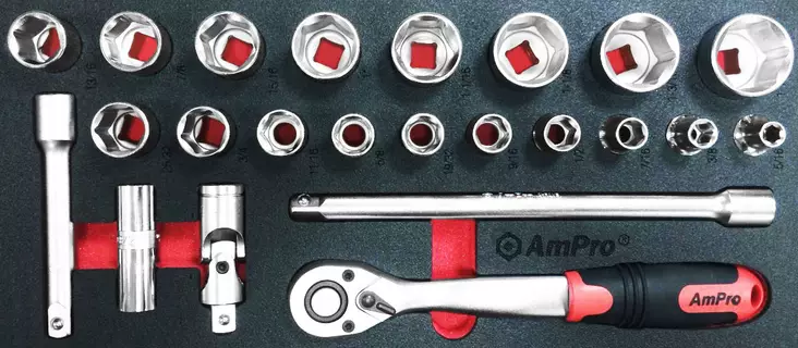 Va-työkalusarja 1/2" 23-os. sae foam - Työkalut työkaluvaunuihin - LX4906 - 1