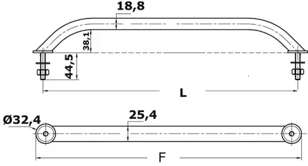 Käsikaide SS220 mm - Veneen kaidekahvat - D124907 - 1