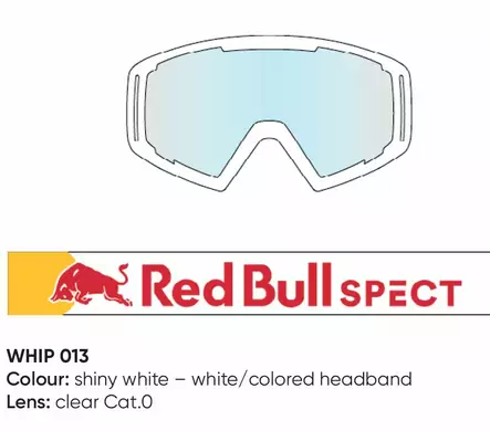 Spect Red Bull Whip MX Goggles Singel lens white clear - Crossilasit - D433917 - 1