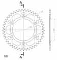 Supersprox Alumiini takaratas RAL-990:45 Musta - Moottoripyörän takarattaat - D307527 - 2