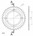 Supersprox Alu Takaratas KTM SX50 14- Oranssi 39 - Moottoripyörän takarattaat - D211767 - 2