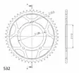 Supersprox Teräs takaratas 1873.48 - Moottoripyörän takarattaat - D26647 - 1