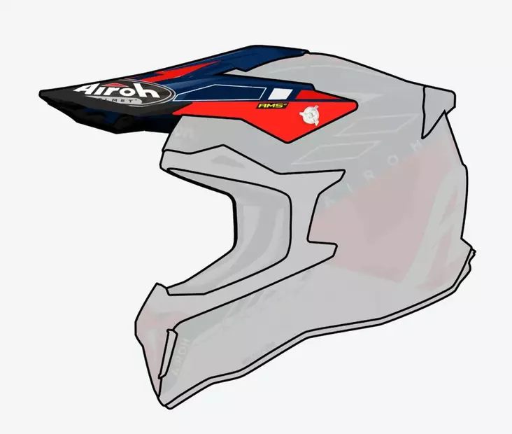 Airoh Strycker Peak Skin Red gloss - Offtoad kypärien lipat - D499167 - 1