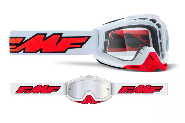 FMF POWERBOMB Goggle Rocket Valkoinen - Kirkas Linssi - Crossilasit - D440927 - 1