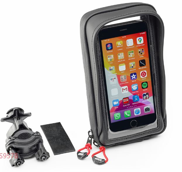 Givi älypuhelin/GPS tasku Iphone X/XS, Galaxy S7-S10 ohjaustanko kiinnityksellä - Matkapuhelinpidikkeet ja tarvikkeet - D368747 - 1