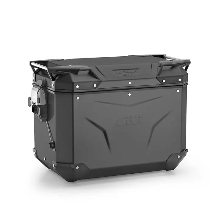 Givi Trekker Outback EVO Black alum. side-case right, 48 ltr, sold without lock - Moottoripyörän kovat laukut - D504037 - 1