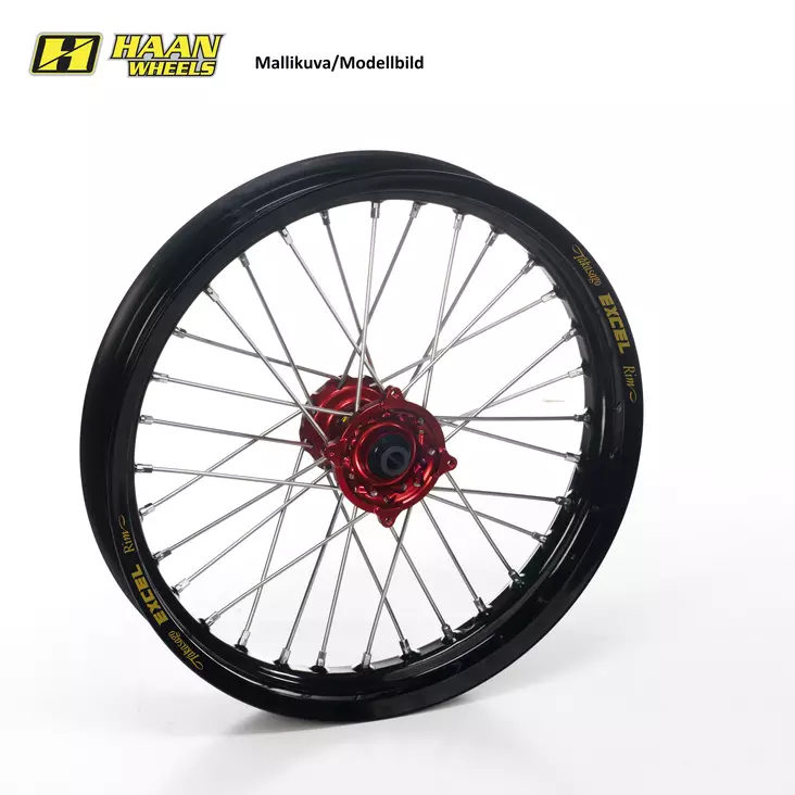 Haan wheel KTM SX/SX-F 15-.. MC/F EC/F 21-.. 21-1,60 RED HUB/BLACK RIM - Moottoripyörän vanteet - D417447 - 1