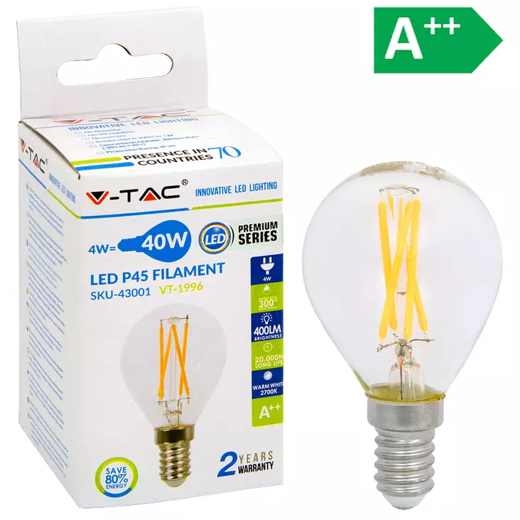 Led-polttimo 4w e14 2700k 400lm p45 fila - Motorsport varaosat ja tarvikkeet - LX5347 - 1