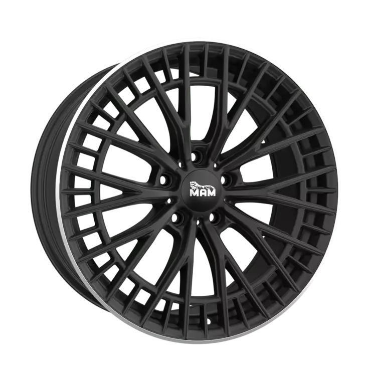 MAM GT2 Matt Black Lip Polish alumiinivanne 8.5x19 - 19-tuumaiset alumiinivanteet - 499-170407 - 1