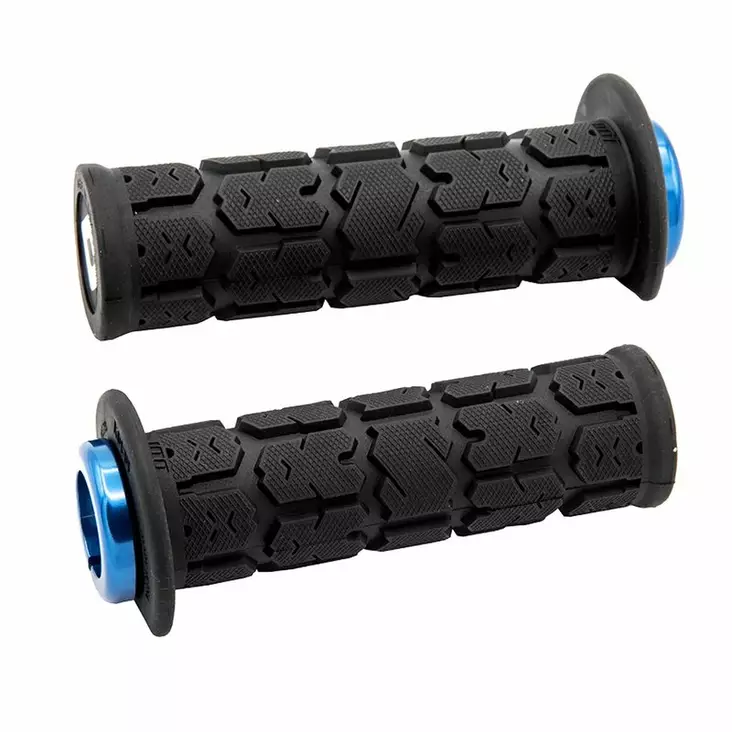 ODI (Single-Clamp) GRIPS ROGUE ATV/PWC - V2.1 L/O 125mm ¾ Flg Black w/Blue Clamp - Moottoripyörän kahvakumit - D510097 - 1