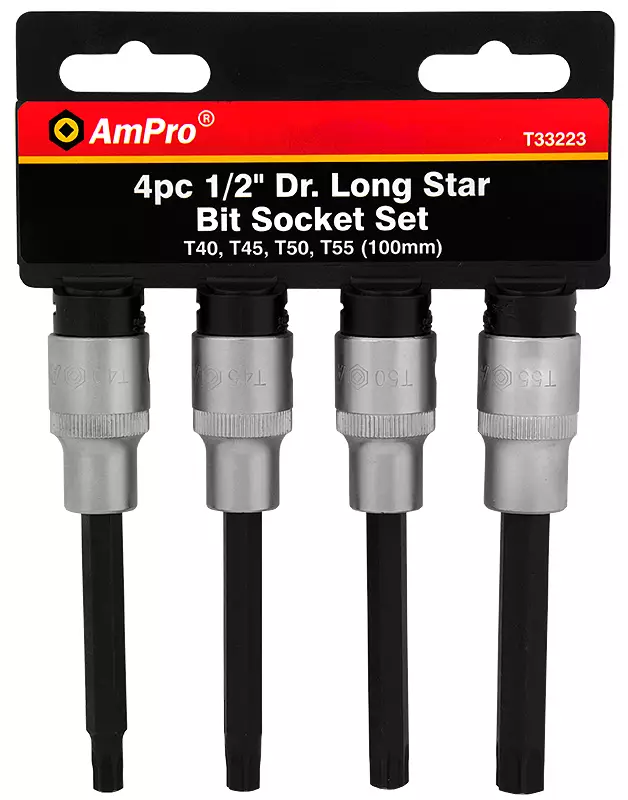 Pitkä torx-kärkihylsysarja 1/2" 4-os. - Hylsysarjat - LX6047 - 1