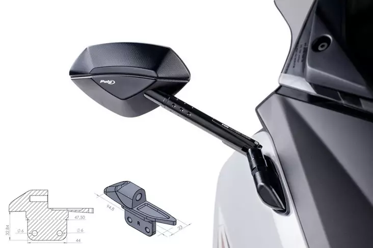 Puig Adapter Right Side For Fairing Tmax 12'-13' - Moottoripyörän kateruuvit ja ruuvisarjat - D302767 - 1