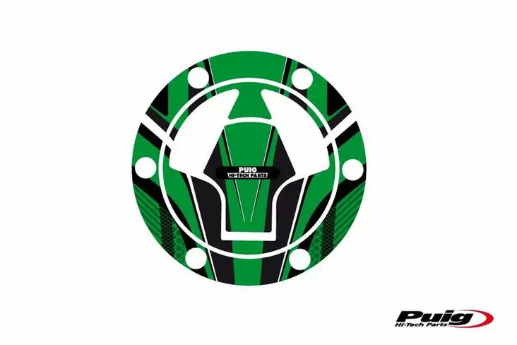 Puig Fuel Cap Cover Radical Kawasaki C/Green - Mallikohatiset tarrasarjat - D299507 - 1