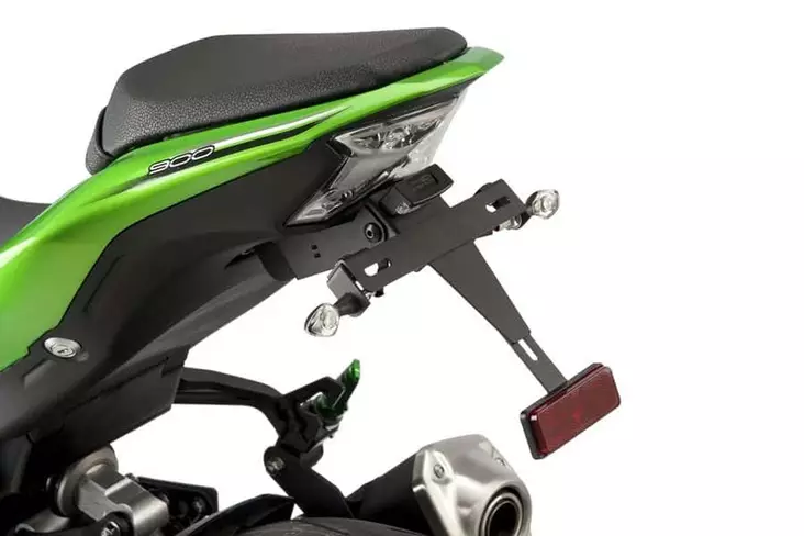Puig License Support Kawasaki Z900 17-18' C/Black - Moottoripyörän rekisterikilven telineet - D230487 - 1
