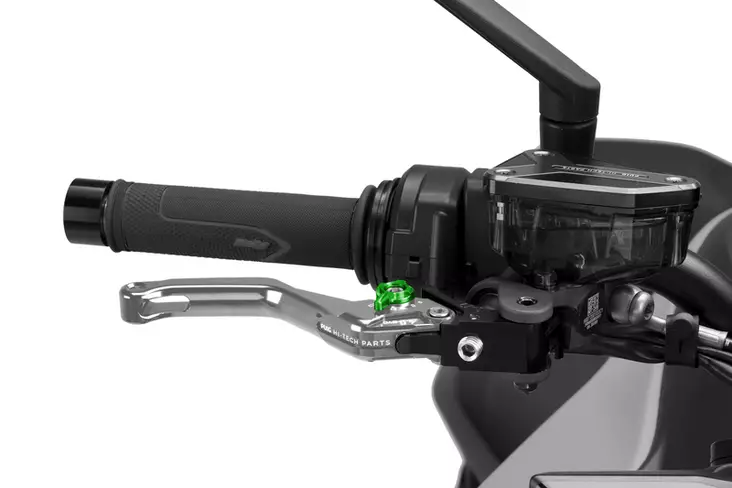 Puig Short Brake Lever 4.0. C/Silver Selector C/Green - Moottoripyörän vivut ja vivunrungot - D529817 - 1