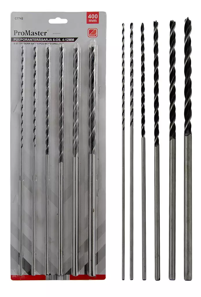 PUUPORANTERÄSARJA 6-OS. 4-12MM PITKÄ - Metallinporaus - LX18567 - 1