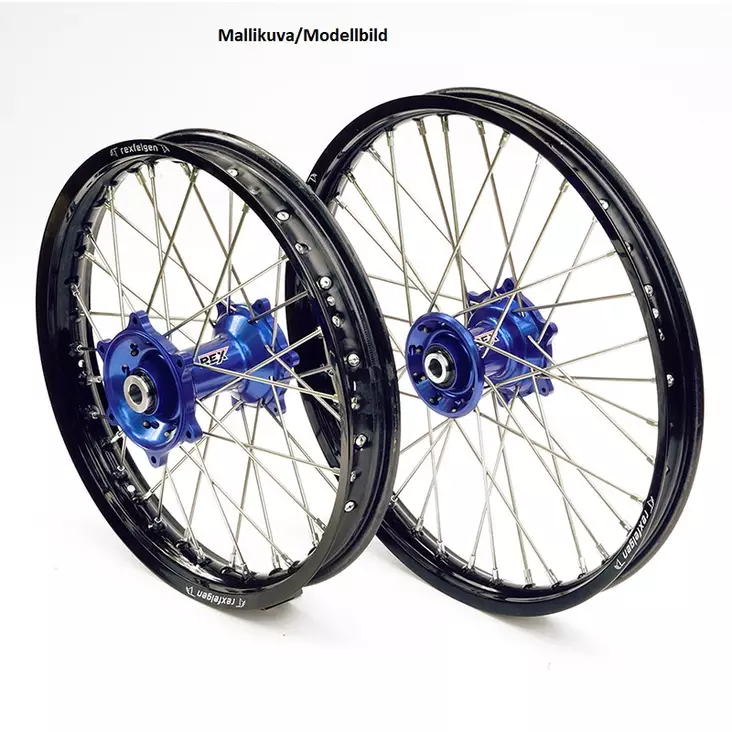 REX WHEELS 21-1,60 YZF250 / YZF450 14-.. MUSTA VANNE/SININEN NAPA 22MM - Moottoripyörän vanteet - D221957 - 1