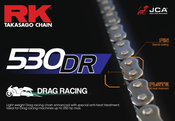 RK 530 DR Drag Race Chain - Moottoripyörän ketjut 530 - D478717 - 1