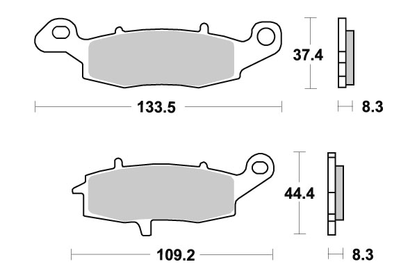 Sbs Jarrupalat Sintered - Moottoripyörän jarrupalat - D2737 - 1