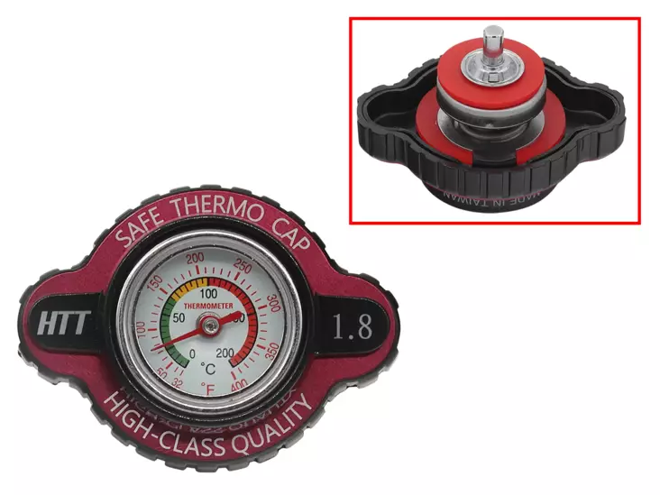 Sixty5 Radiator Cap with temp cauge 1.8bar Ho/Ka/Su/Ya - Moottoripyörän jäähdyttäjän korkit - D434737 - 1