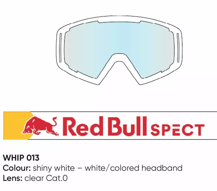 Spect Red Bull Whip MX Goggles Singel lens white clear - Crossilasit - D433917 - 1