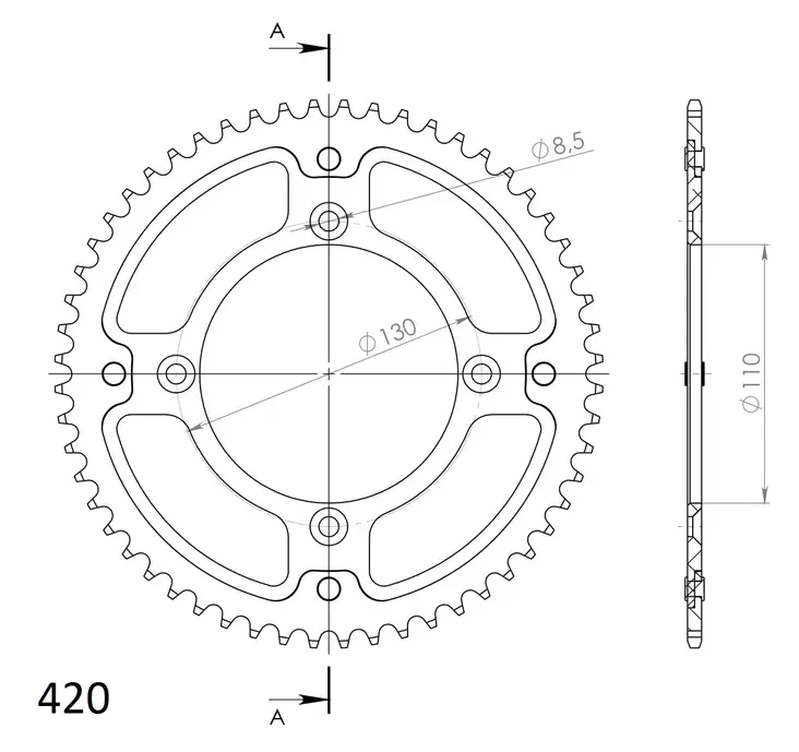 Supersprox Stealth Takaratas HO CR80/85,CRF150 Kulta 56 - Moottoripyörän takarattaat - D182877 - 1