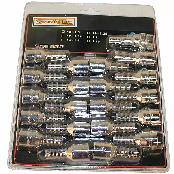 Tähtipää aluvannepulttisarja 1,5mm nousu, 14mm 20 kpl, Pituus 28mm - Pyöränpultit ja mutterit 14x1.50mm - 499-48817 - 1