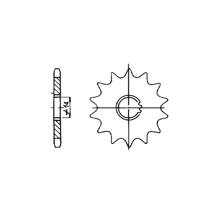 Tec-X Eturatas, 13 hammasta (415), Puch / Tunturi - Mopon eturattaat - D479767 - 1