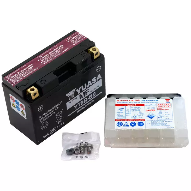 Yuasa akku, YT9B-BS (YT9B-4) (cp) Happopatruuna mukana (6) - Akut - D27877 - 1