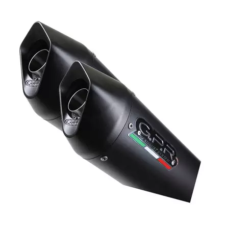 GPR Aprilia Dorsoduro 900 2017/20 e4 Pair Racing slip-on exhaust Furore Nero - Moottoripyörän äänenvaimentimet - D422438 - 2