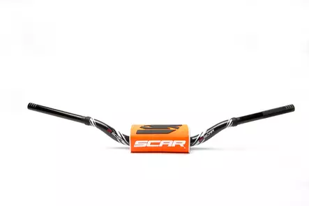 Scar Handlebar O² COLOR Ø28,6 (1 1/8”) - RC - BLACK Bar - ORANGE Bar pad - Moottoripyörän ohjaustangot - D480448 - 1