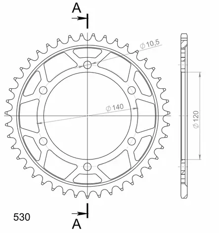 Supersprox / JT Teräs takaratas 499.42 - Moottoripyörän takarattaat - D26748 - 2